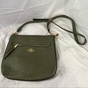 Coach Green Leather Signature Crossbody